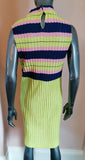 Zesty Lime Cotton Knit Stripe Dress