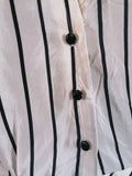 Silk Black & White Stripe Blouse